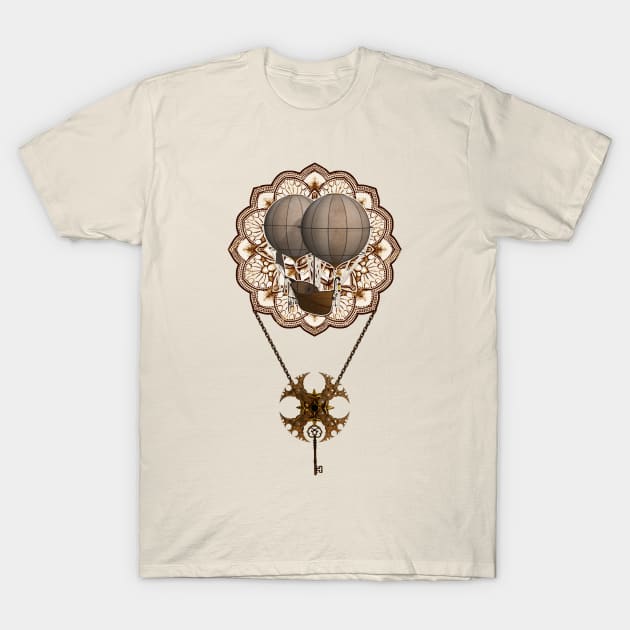 STEAMPUNK Vintage Time Travel Airship Mandala 1 T-Shirt by EDDArt